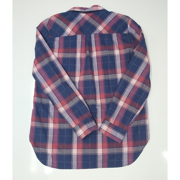 Women's Plaid Untuckit Long Sleeve Button Up Shirt Size 8 - Picture 4 of 13